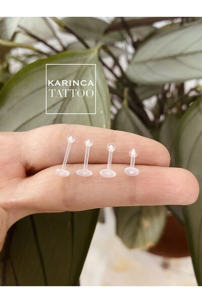Karınca Piercing Bioplast Piercing Alerji Yapmaz Şeffaf Helix Conch Dudak Burun Lobe Labret Kulak Tragus Küpe