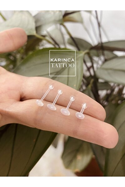 Karınca Piercing Bioplast Piercing Alerji Yapmaz Şeffaf Helix Conch Dudak Burun Lobe Labret Kulak Tragus Küpe