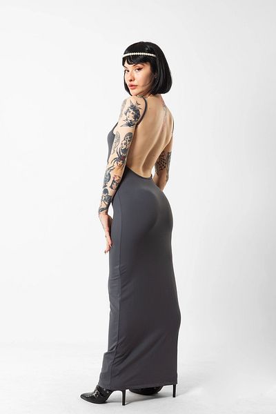 Bak Moda Smoked Sandy Long Dress - Λεπτές τιράντες και χαμηλή πλάτη