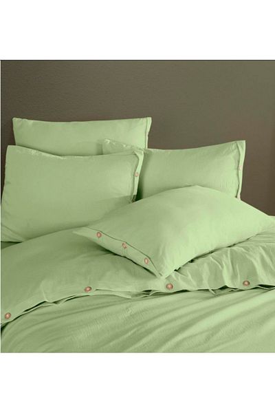 ÇAĞTEXX 100% Cotton Linen Fabric Single Color Single Duvet Cover Set