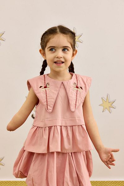 Fahhar Kids Cămașă roz peplum