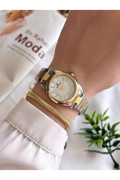 Daniel Klein 24 Months Warranty Gold Silver Elite Series Steel Tarnish-Free 30 Mt Water Resistant Wristwatch Bracelet