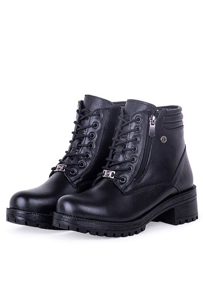 Pierre Cardin 54071 Γυναικείες - Γνήσιες δερμάτινες μπότες με κορδόνια με φερμουάρ
