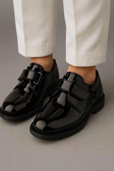 moon glow Pantofi de circumcizie pentru baieti Pantofi de circumcizie si nunta din piele neagra pentru baieti