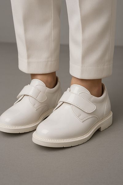 moon glow Pantofi de circumcizie pentru baieti Pantofi de circumcizie si clasici din piele alba pentru baieti
