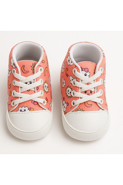 mia mia Newborn Baby Girl Cloud Patterned Booties Size 18-19