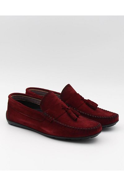 Nesil Shoes Tkn 019 Claret Red Genuine Suede Leather Casual Men's Shoes