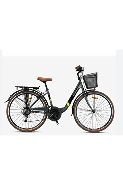 Kron Tetra 3.0 - 26 City Bike - 15' - 21 Vites - V.b. - Mat Füme-siyah/neon Sarı