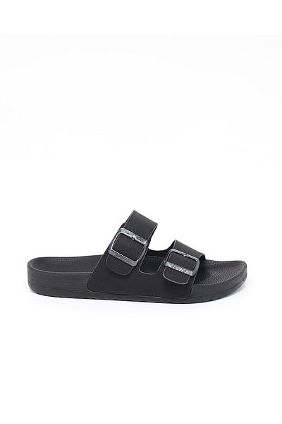 Nesil Shoes Ανδρικές παντόφλες Bento 53001 Μαύρες Ανατομικές Πόρπες