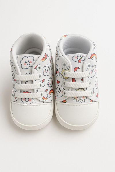 mia mia Newborn Baby Girl Cloud Patterned Booties Size 18-19