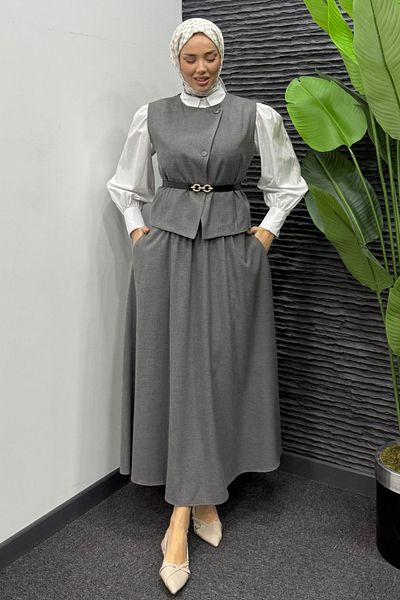 SUWWE Milano Belted Vest Skirt Set