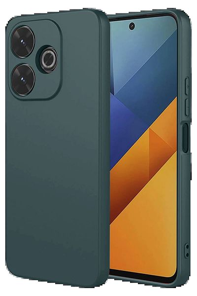 CepteToptan حافظة هاتف Xiaomi Redmi 13 4G من السيليكون المخملي الداخلي - أخضر داكن - MKİ5592-1765