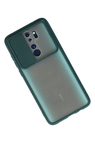 CepteToptan حافظة هاتف Xiaomi Redmi Note 8 Pro من السيليكون المنزلق للكاميرا - أخضر - MKİ2570-8917