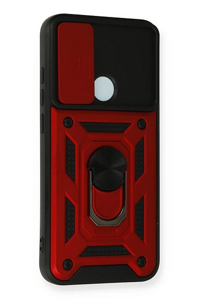 CepteToptan حافظة هاتف Xiaomi Redmi Note 8 من السيليكون مع حلقة عدسة Pars - أحمر - MKİ7091-1135
