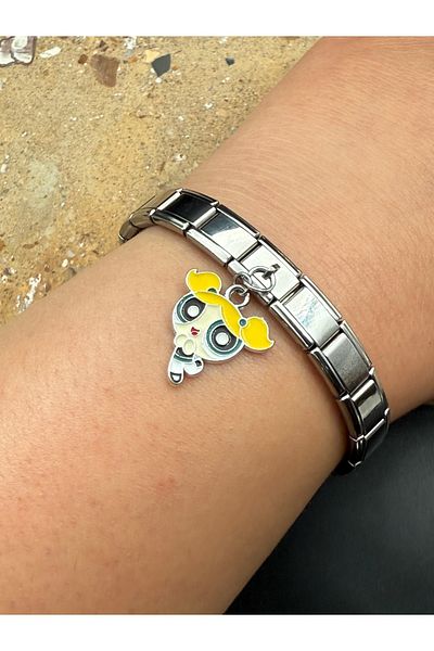 Snartun Powerpuff Girls Steel Charm and Italian Steel Bracelet I Special Boxed