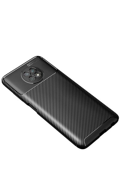 CepteToptan غطاء حماية من الكربون لهاتف Xiaomi Redmi Note 9 5G - أسود - MKİ2297-2675