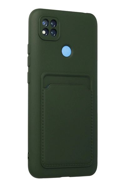 CepteToptan حافظة هاتف Xiaomi Redmi 9C من السيليكون مع بطاقة عمل كلفن - أخضر داكن - MKİ2045-5884