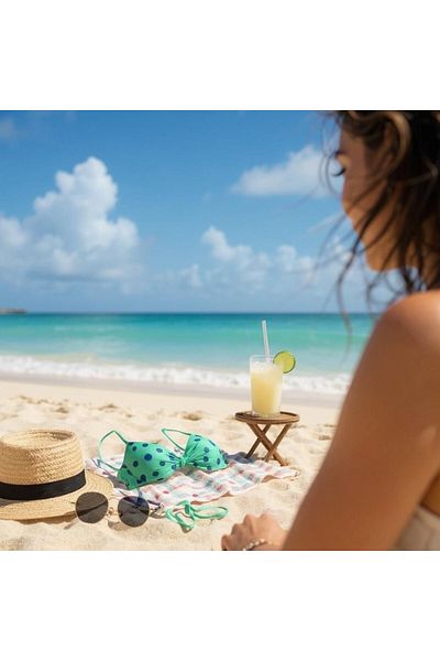TooHot Women's Green Padded Strap Rope Tied Bikini Set