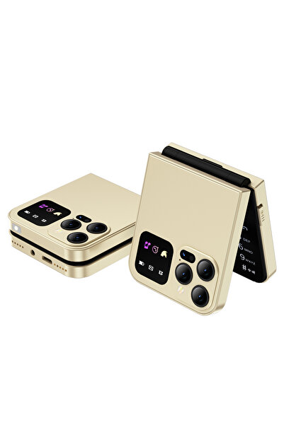 Choice هاتف محمول ذهبي SERVO كلاسيكي قابل للطي مع خاصية تسجيل المكالمات تلقائيًا وراديو FM والاتصال السريع والصوت السحري وGSM مزدوج