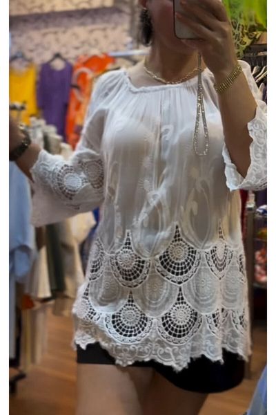 İTALYAN Italian Design Silk Embroidered Bluz