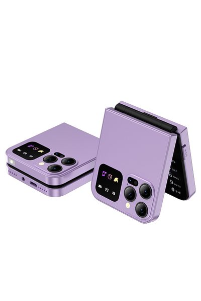 Choice Purple SERVO A50 Pro Flip Mobile Phone 2G GSM Call Recording Speed Dial Torch FM Radio 2.4" Screen F