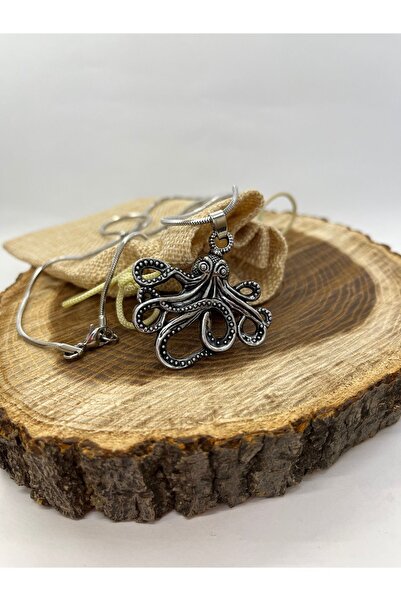 Balzamin Design الفولاذ المقاوم للصدأ المنجد الأخطبوط الشكل فضي اللون لامعة غير تشويه الصلب قلادة للجنسين قلادة