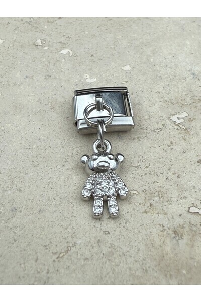 Snartun سوار إيطالي من حجر الزركون مع شكل دمية دب من الفولاذ I سوار إيطالي من...