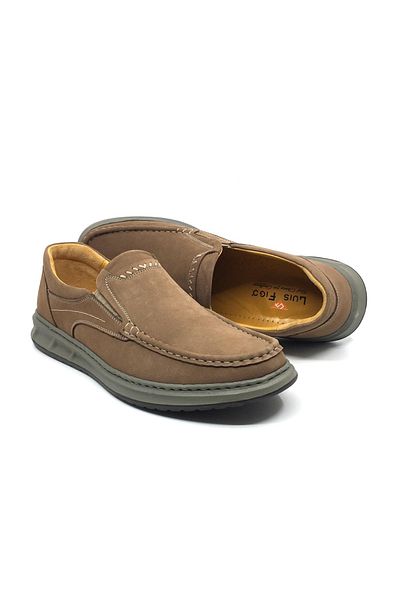Luis Figo Men's Orthopedic Loafers - 100% Genuine Nubuck Leather, Comfortable Casual Shoes, 40-48