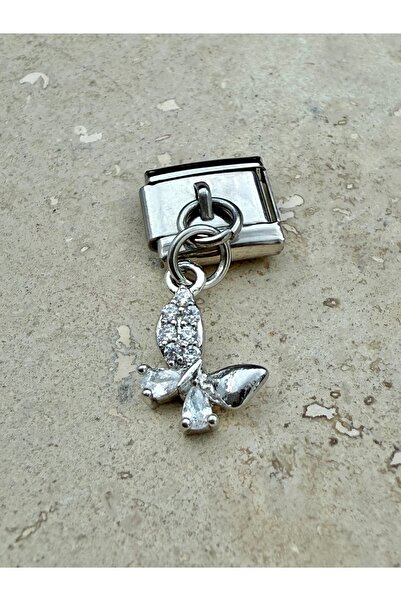 Snartun سوار فولاذي على شكل فراشة من حجر الزركون الإيطالي