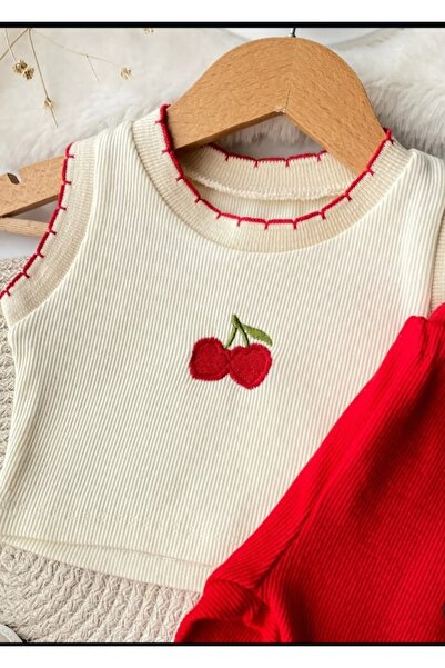 Necix's Luvvera Cherry Knitwear Baby Girl Top-Underwear Set