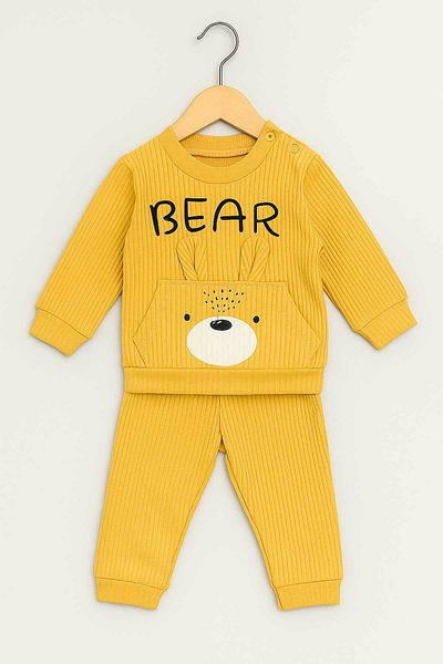 Peki Newborn Bear Printed Cotton Kangaroo Set - Buy 5 Pieces and Pay 4 Pieces Baby Set 14393