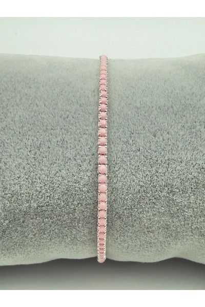 Snartun Light Pink Zircon Stone Sparkling Elastic Bracelet