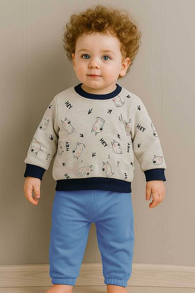 Peki Baby Buy 5 Pay 4 Newborn Children Boy Cotton Without Sardon Narrow Mold Puppy Printed Set 2 Pieces 14666