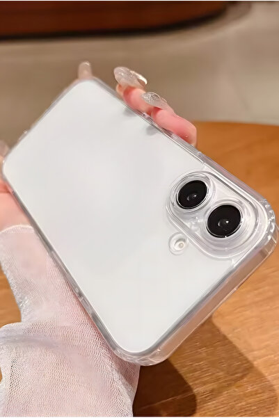 Fibaks Apple Iphone 16 Uyumlu Kılıf Kamera Korumalı Şeffaf Ince Esnek Renksiz...