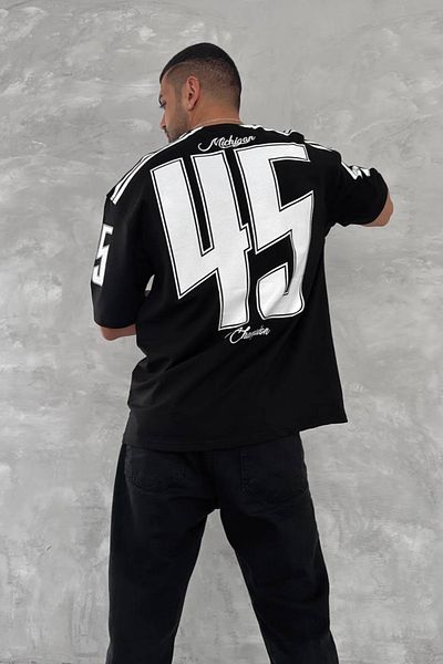 İLKCET MODA 45 Μπλουζάκια Unisex Oversize με στάμπα