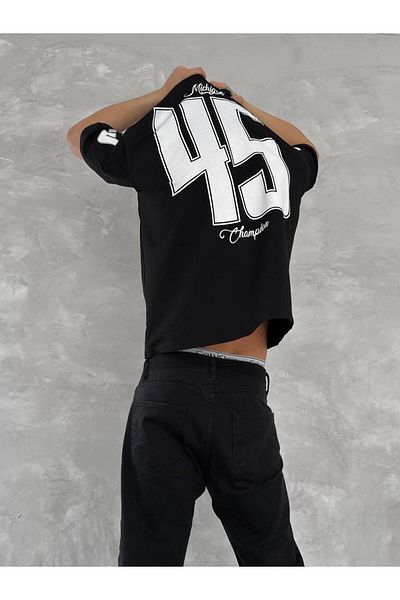İLKCET MODA 45 Μπλουζάκια Unisex Oversize με στάμπα