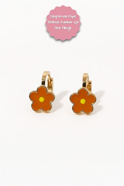 MakeWell Non-Perforated Earrings Ear for Children Without Holes Flower Design Clip-On Children's Earrings