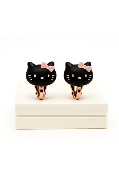 MakeWell Non-Hole Earrings for Children Without Ear Holes Hello Kity Designed Clip-On Children's Earrings