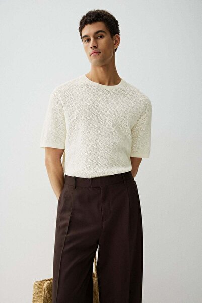 H&M Regular Fit Textured-knit T-shirt