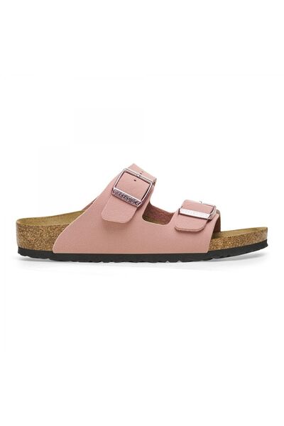 Birkenstock شبشب بناتي بإبزيم مزدوج من Arizona BF باللون الوردي