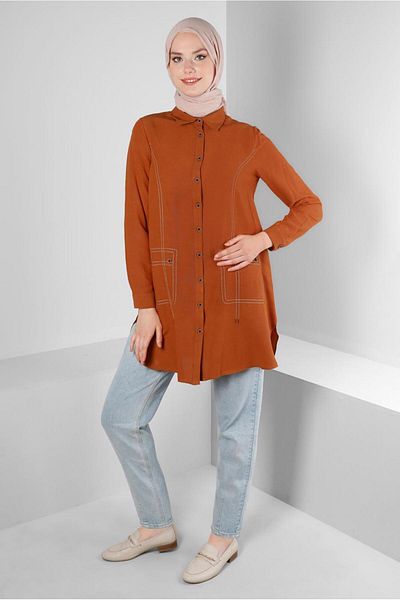Alvina STITCH DETAILED SHIRT TUNIC 43605