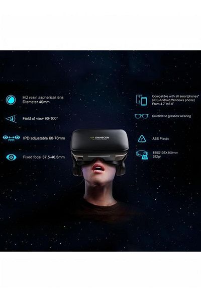 Generic نظارات الواقع الافتراضي VR3D، نظارات الواقع الافتراضي المثبتة على الرأس، متوافقة مع أنظمة iOS وAndroid