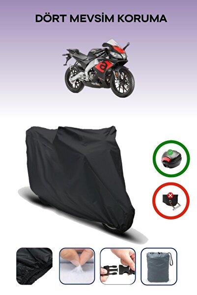 Breen Aprilia Rs 125 Rear Bag Compatible Black Motorcycle Tarpaulin Waterproo...