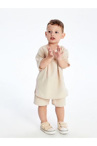 LC Waikiki Muslin Baby Boy T-Shirt and Shorts 2-Pack