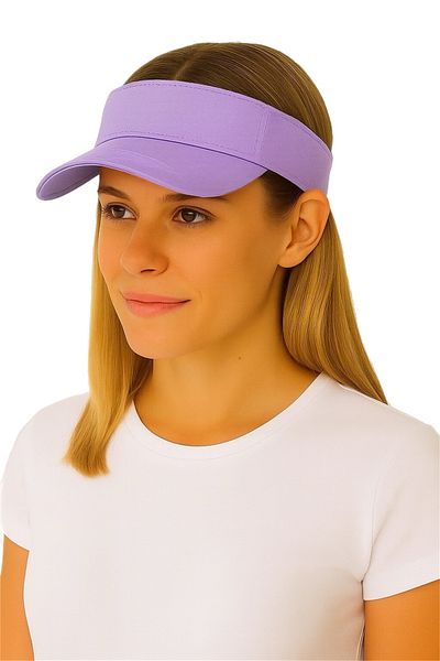 ZERAMİNE Lilac Visor Hat Uv Protective Visor Tennis Hat Adjustable Back