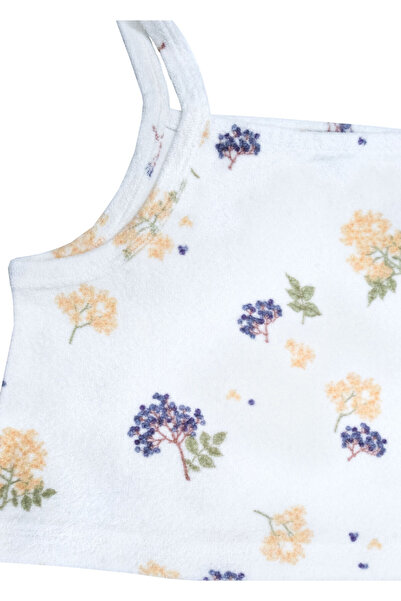 Ozmoz Strappy Crop Girl's Blouse - Organic Patterned and Towel Fabric