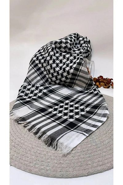 Merve Palestine Kefiye 100 cm τετράγωνο φύλλο ελιάς με μοτίβο Kefiye Palestine Puchsia, Unisex Puchsia