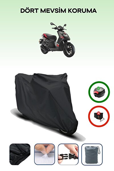 Breen Aprilia Sr 125 Rear Bag Compatible Black Motorcycle Tarpaulin Waterproo...