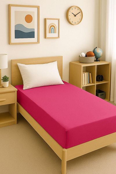 COTENCONCEPT 80x200+30cm Single Cotton Fitted Combed Bed Sheet