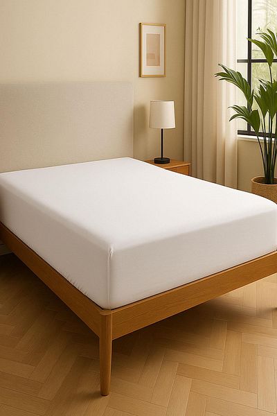 COTENCONCEPT 80 X 200 + 30 cm Plain Cotton Single Elastic Fitted Combed Cotton Bed Sheet